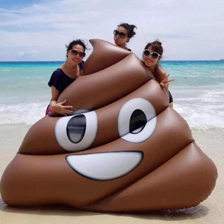 Bouée gonflable emoji caca - bleublancbeauf.com