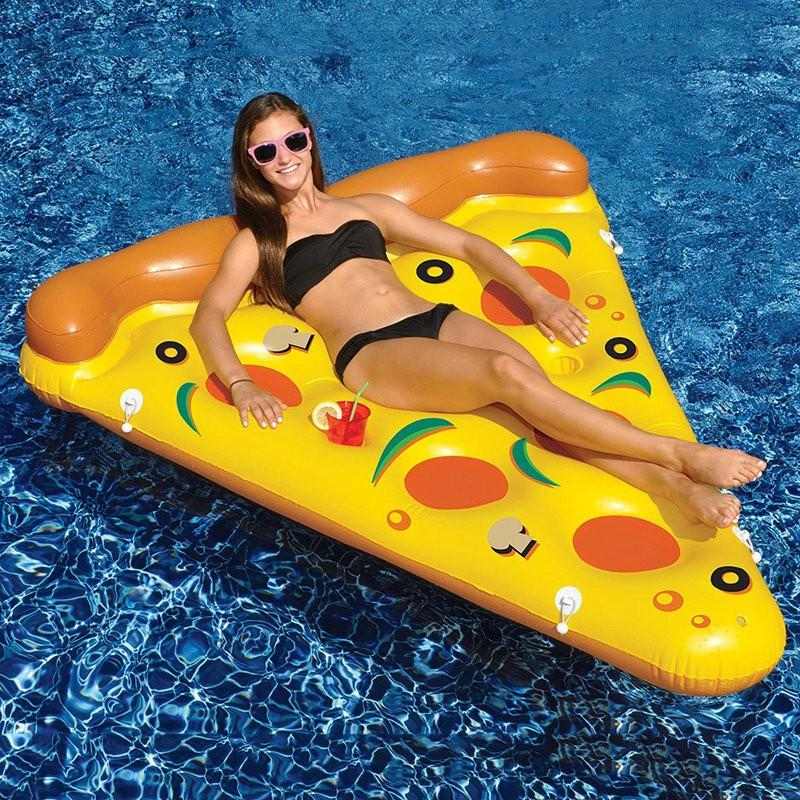 Bouée gonflable pizza - bleublancbeauf.com