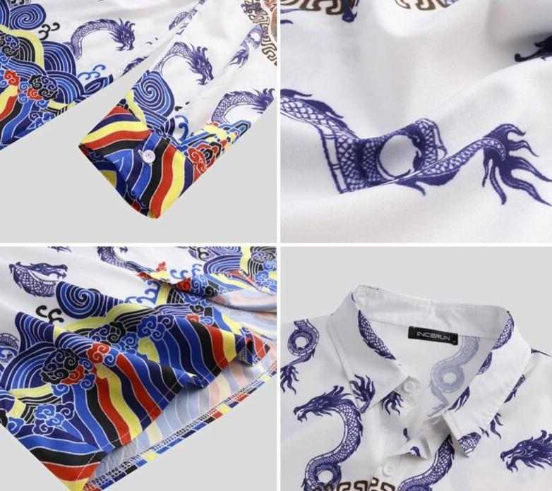 Chemise dragon oriental - bleublancbeauf.com
