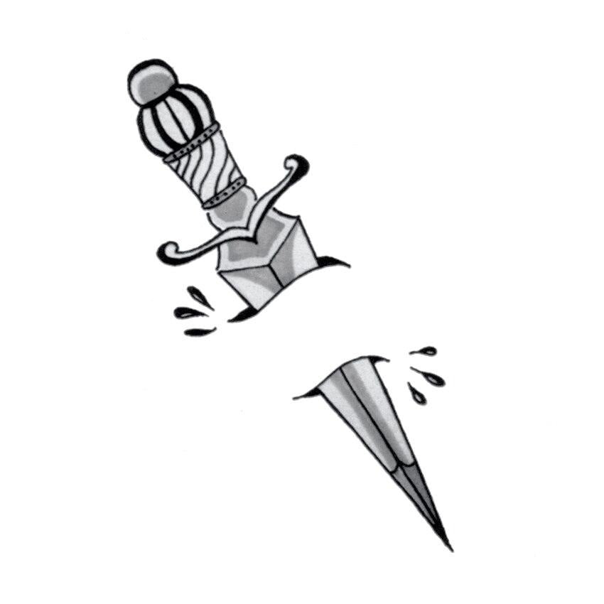 Tatouage éphémère couteau - bleublancbeauf.com
