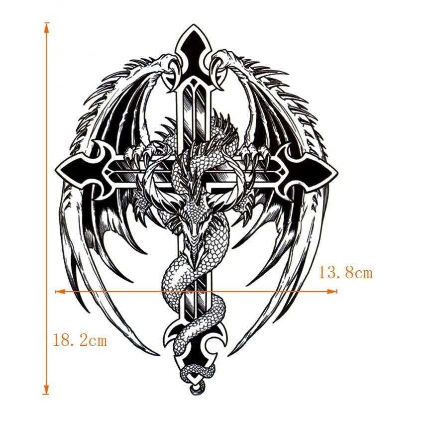 Tatouage éphémère dragon ailé - bleublancbeauf.com