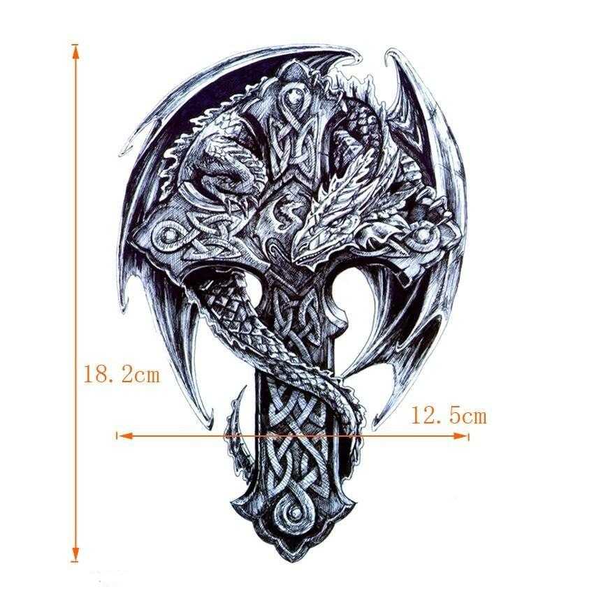 Tatouage éphémère dragon ailé - bleublancbeauf.com