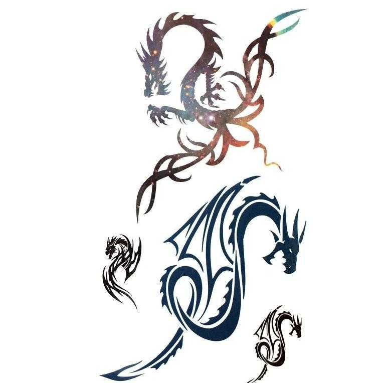 Tatouage éphémère dragon harajuku légendaire - bleublancbeauf.com