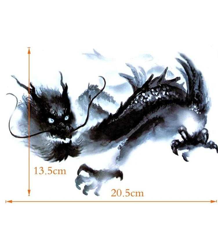 Tatouage éphémère dragon oriental - bleublancbeauf.com