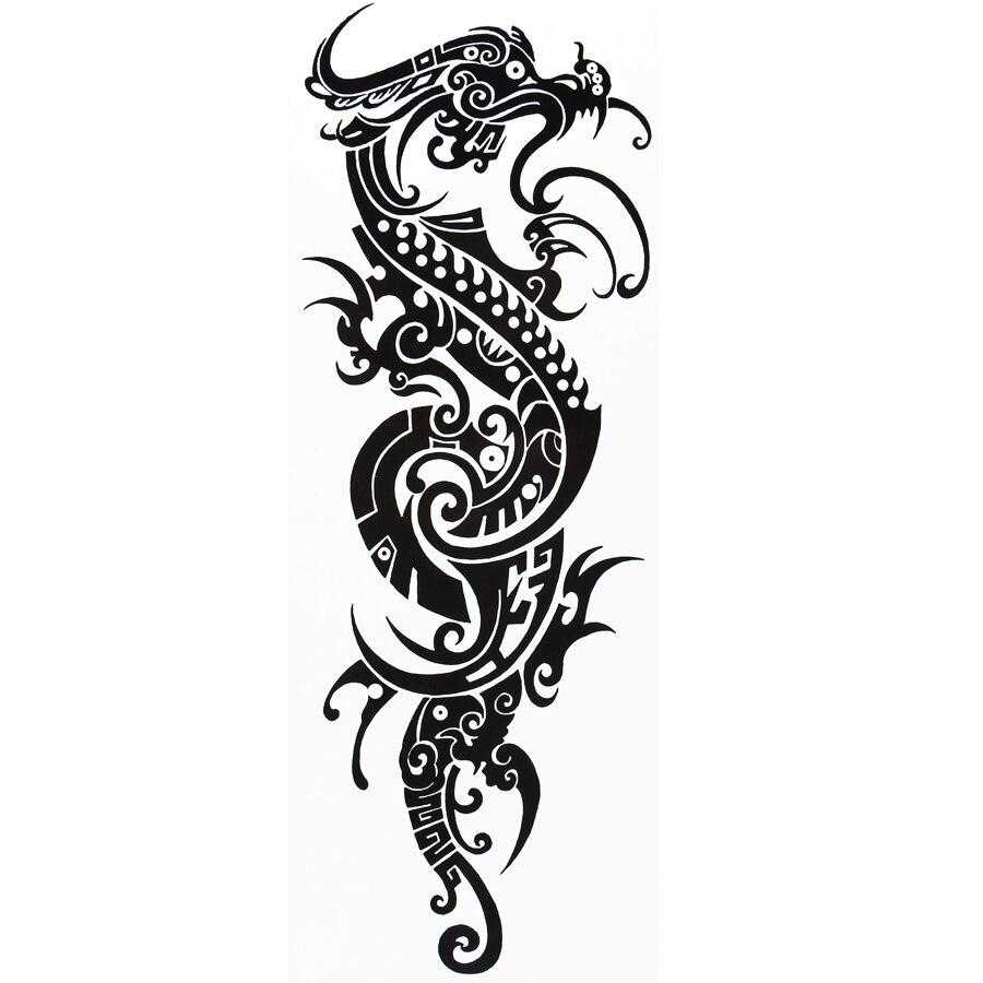 Tatouage éphémère dragon tribal - bleublancbeauf.com