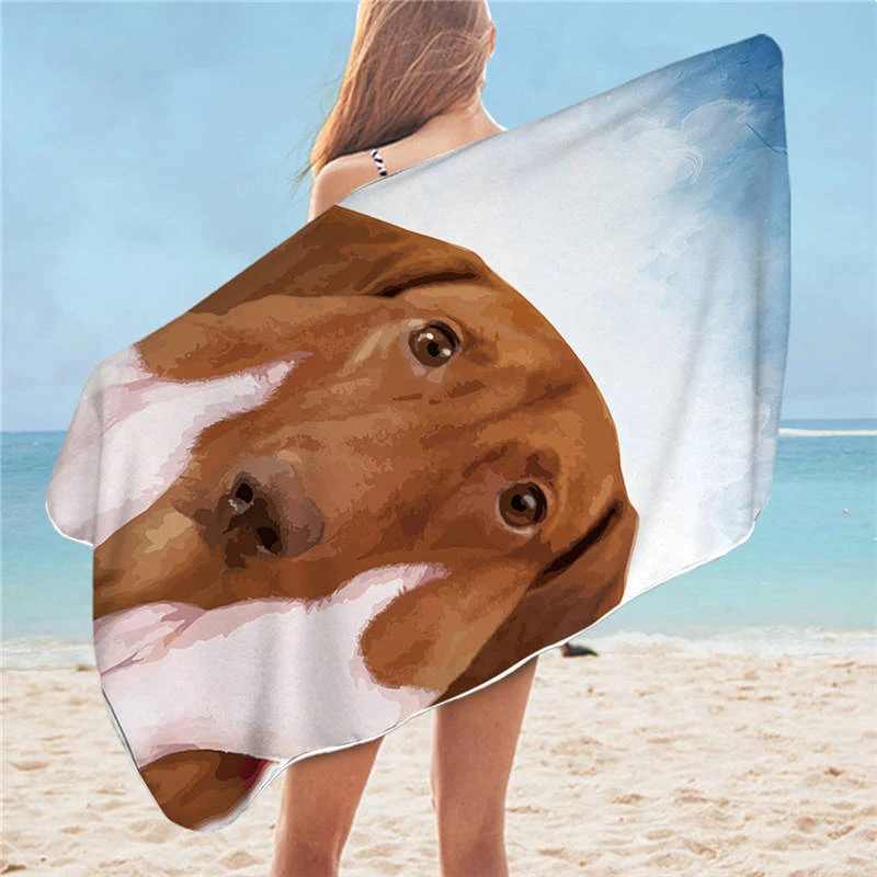 Serviette de plage chien - bleublancbeauf.com