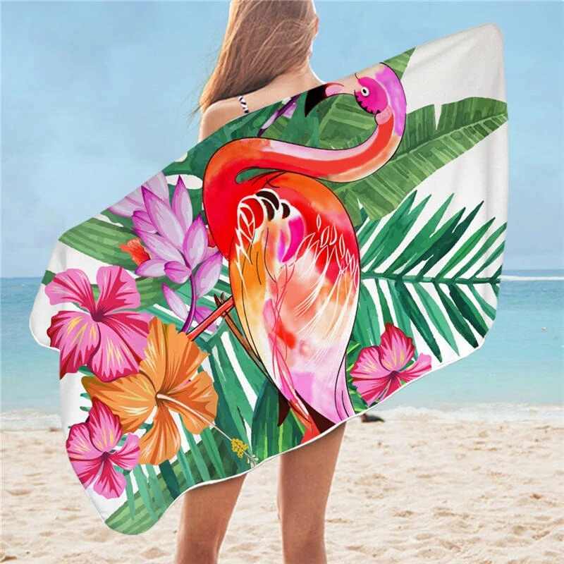 Serviette de plage flamant rose - bleublancbeauf.com