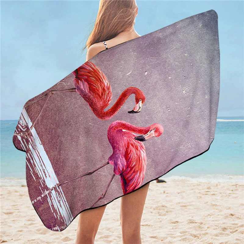 Serviette de plage flamant rose - bleublancbeauf.com