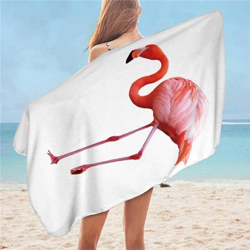 Serviette de plage flamant rose - bleublancbeauf.com