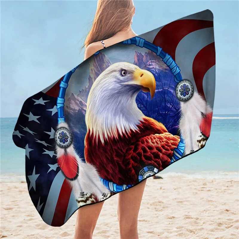 Serviette de plage aigle royal - bleublancbeauf.com