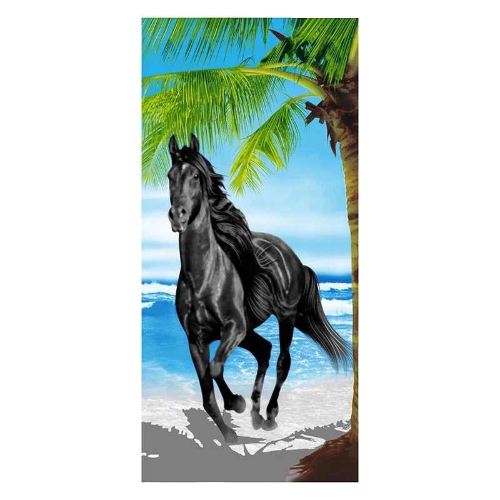 Serviette de plage cheval - bleublancbeauf.com