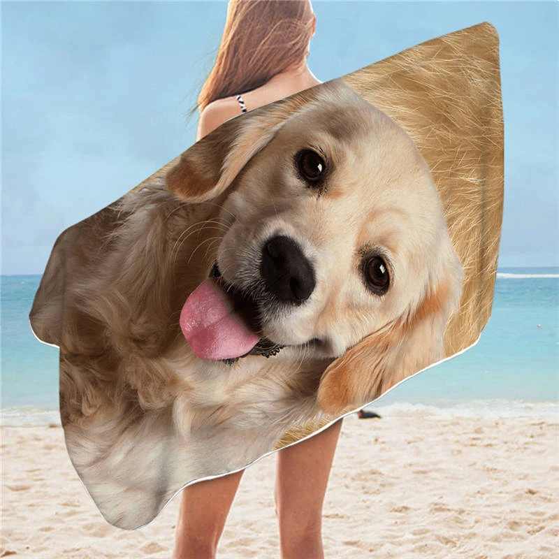 Serviette de plage chien - bleublancbeauf.com