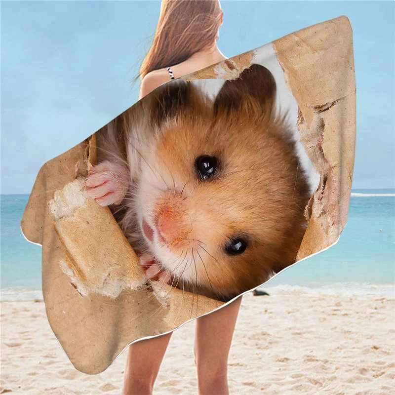 Serviette de plage hamster - bleublancbeauf.com