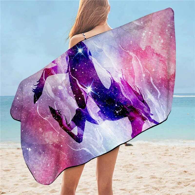 Serviette de plage licorne - bleublancbeauf.com
