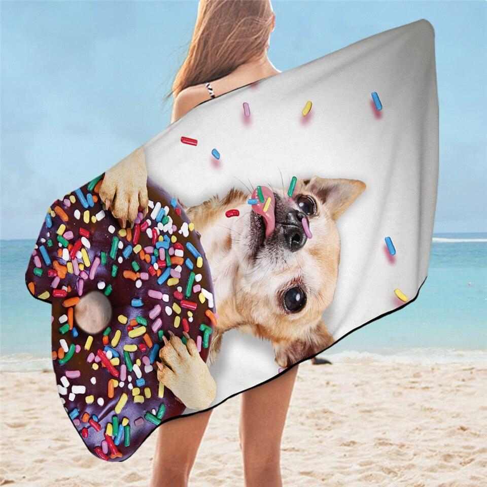 Serviette de plage chien - bleublancbeauf.com