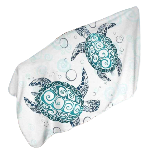 Serviette de plage tortue tropical - bleublancbeauf.com