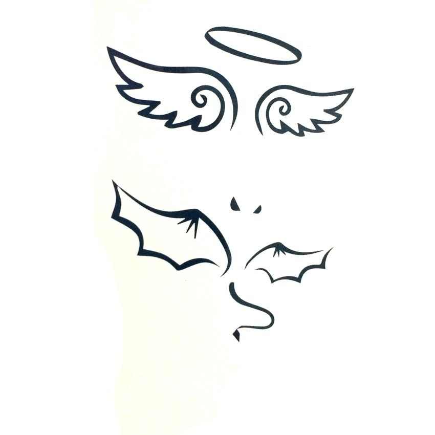 Tatouage temporaire Ange ou Démon - bleublancbeauf.com