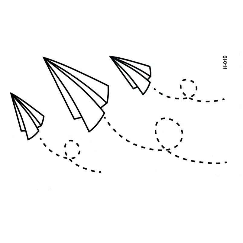 Tatouage éphémère avion en papier - bleublancbeauf.com