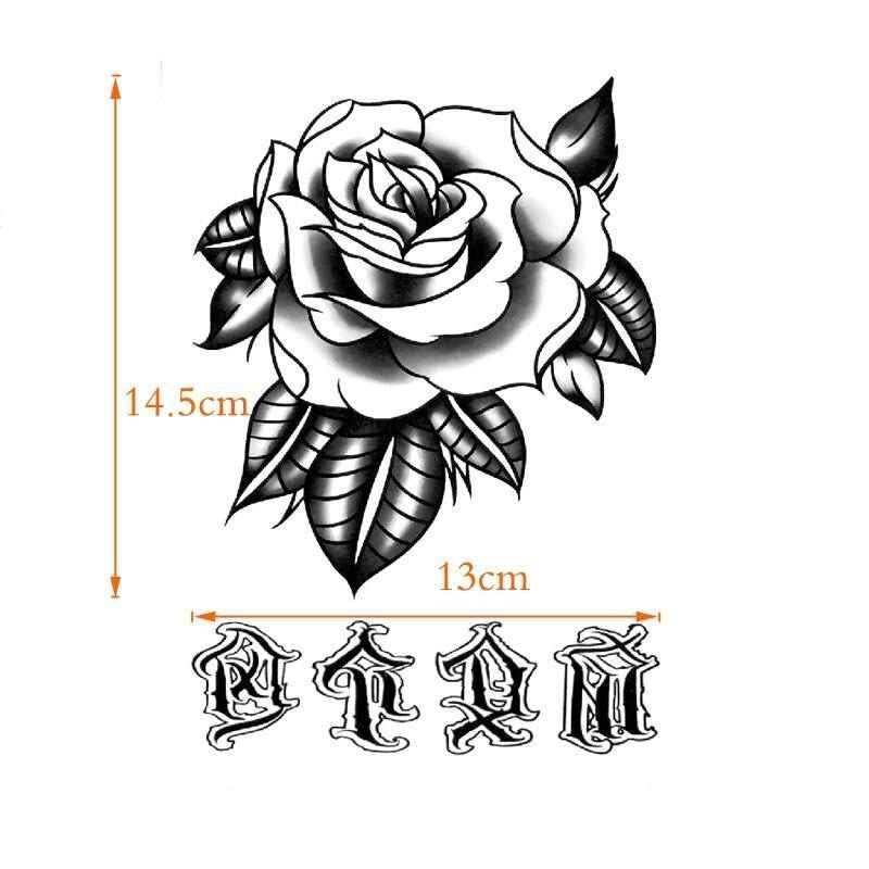 Tatouage éphémère rose noir chinoise - bleublancbeauf.com
