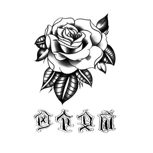 Tatouage éphémère rose noir chinoise - bleublancbeauf.com